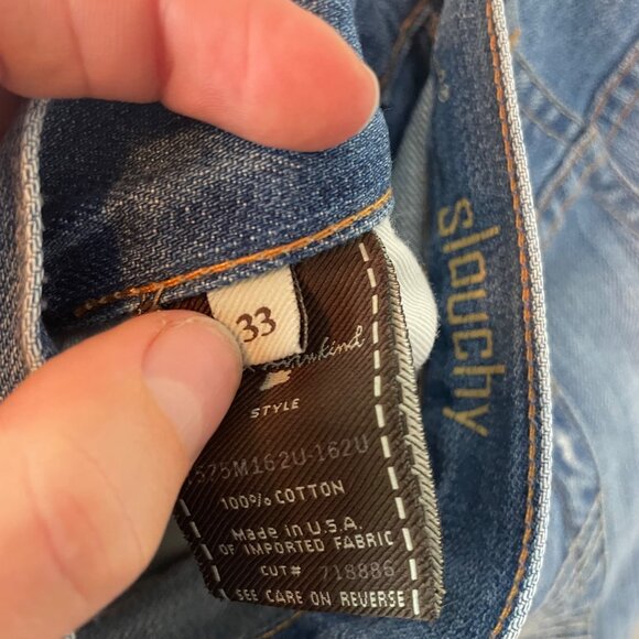 7 for All Mankind Men's 33x28 Slouchy Straight Light Wash Y2K Jeans Button Fly - Picture 5 of 11